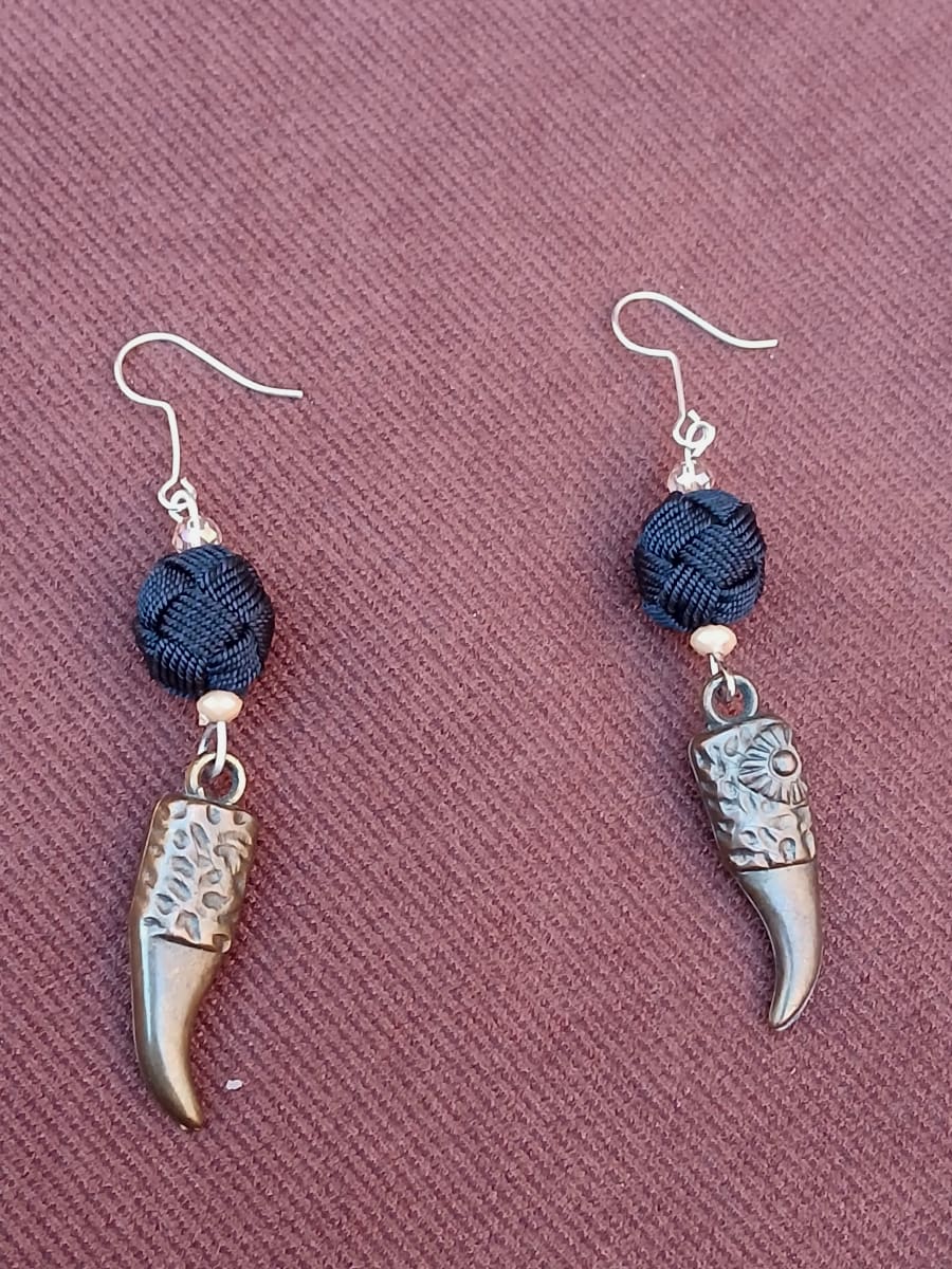 Button Dangle Earrings