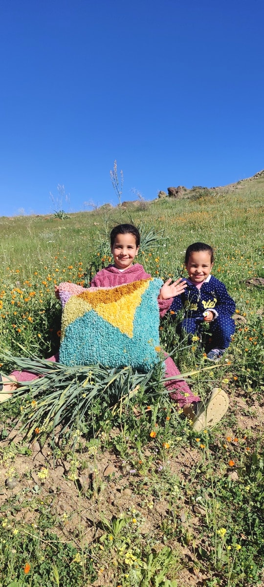 Pillow  Tadout - Wool and Cotton Colored Morocco