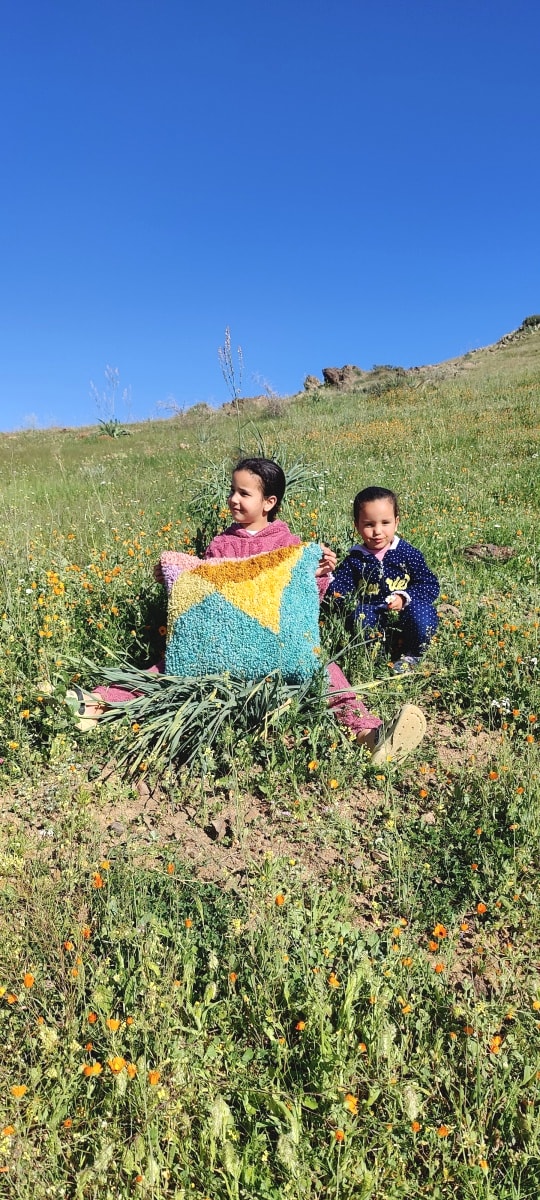  Pillow  Tadout - Wool and Cotton Colored Morocco