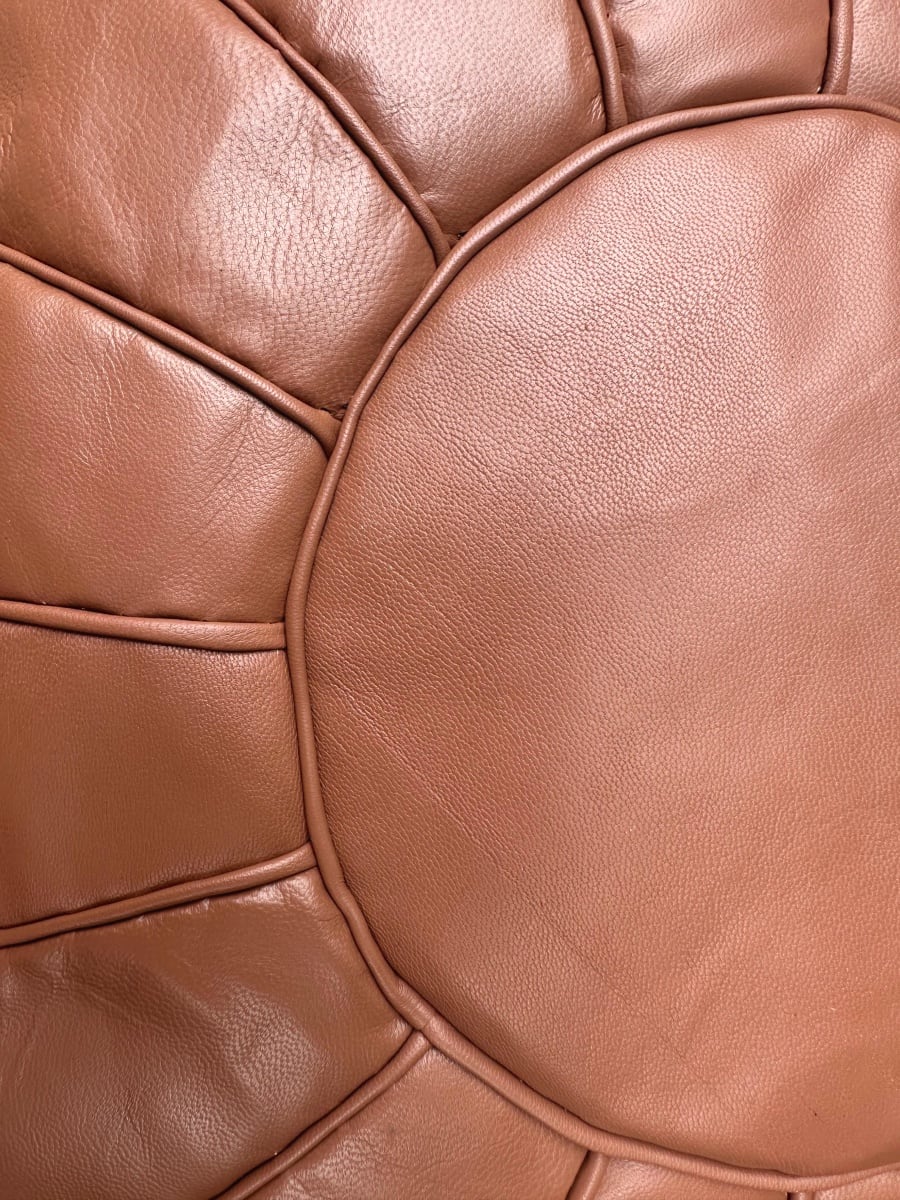  Pouf leather Brown Morocco