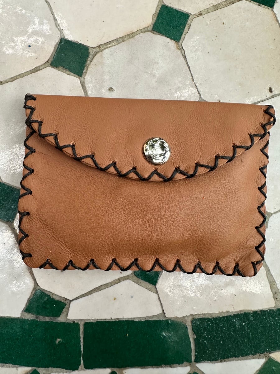   small bag leather and Sabra silk Brown Morocco