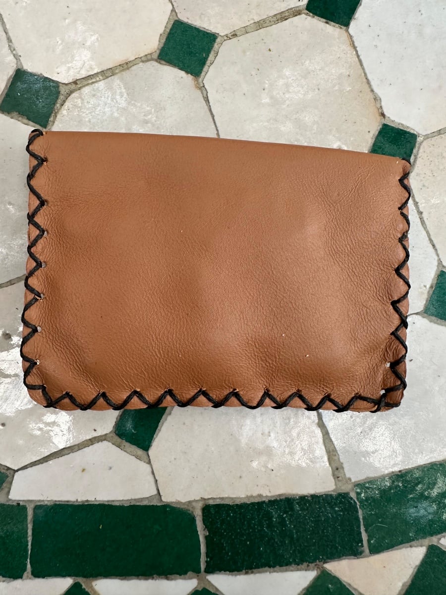   small bag leather and Sabra silk Brown Morocco