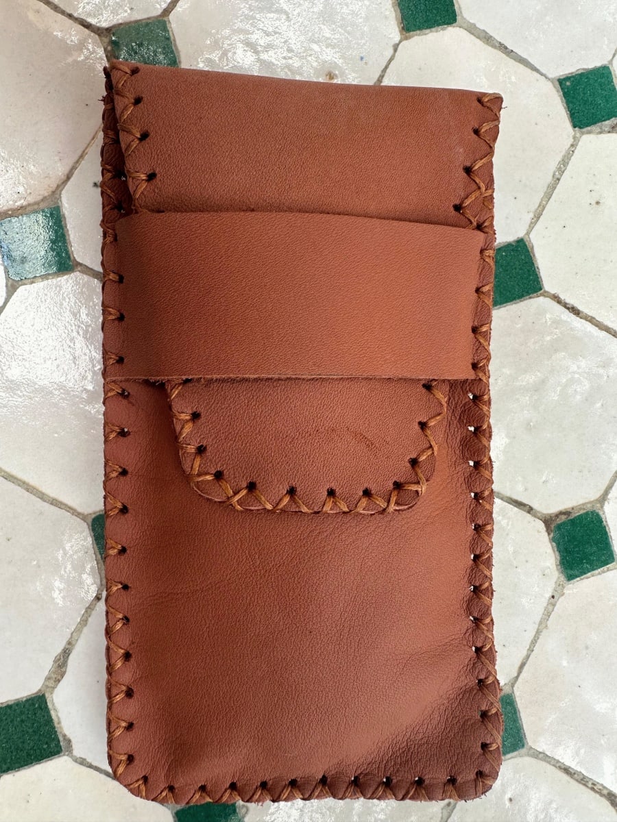   small bag leather and Sabra silk Brown Morocco