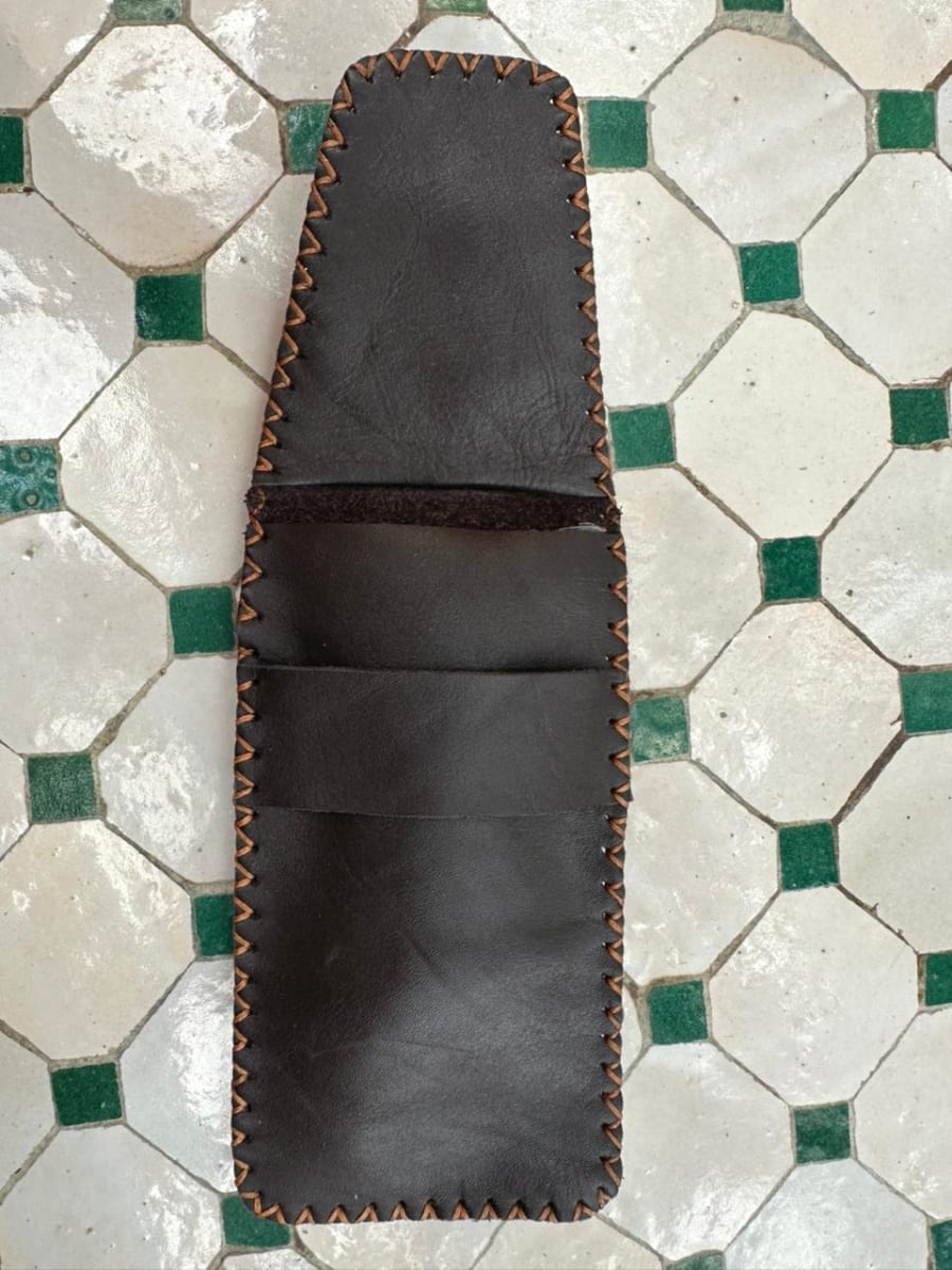   small bag leather and Sabra silk Brown Morocco