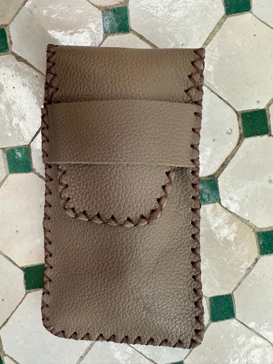   small bag leather and Sabra silk Brown Morocco