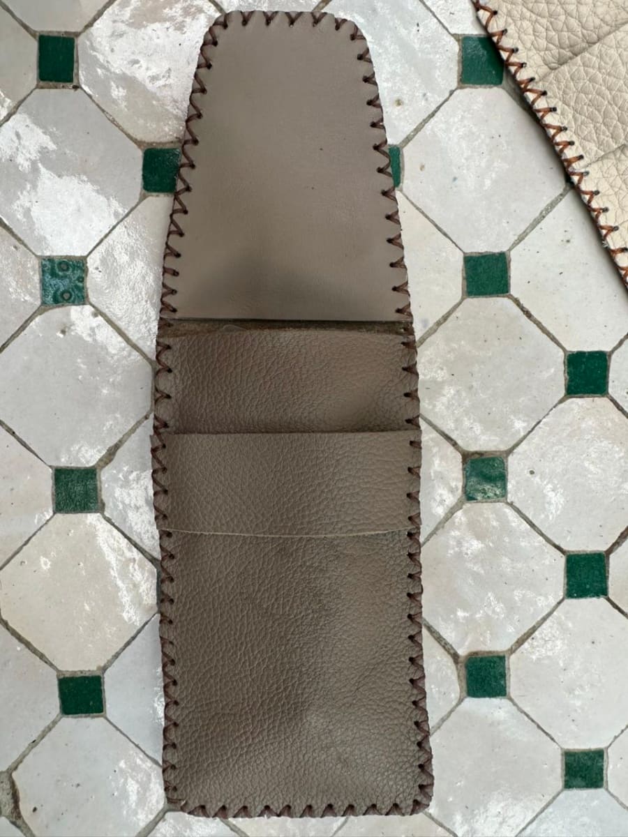   small bag leather and Sabra silk Brown Morocco