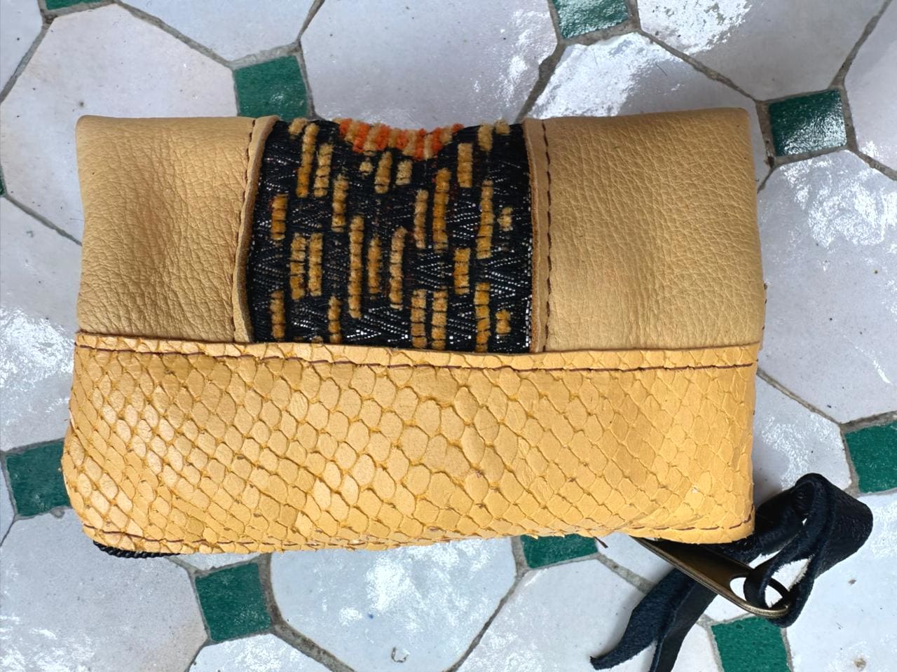   small bag leather Yellow, Orange Morocco
