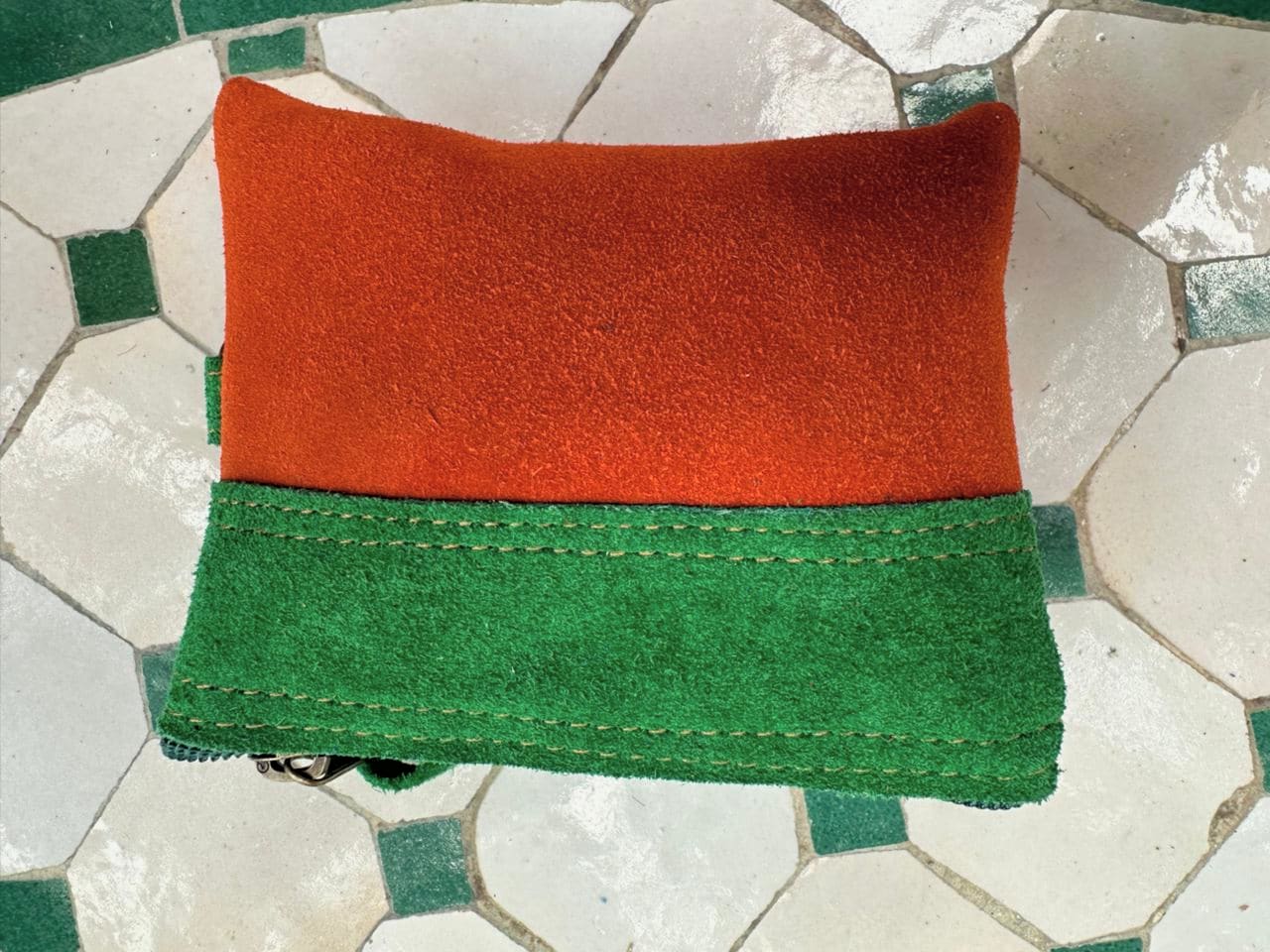   small bag leather Green, Orange Morocco