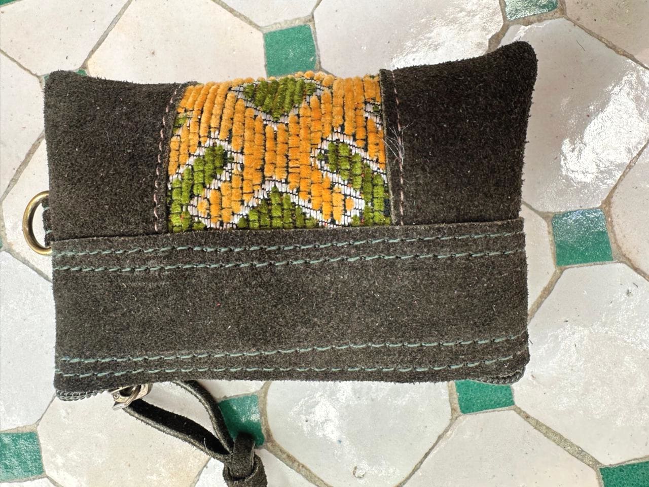   small bag leather Green, Orange Morocco