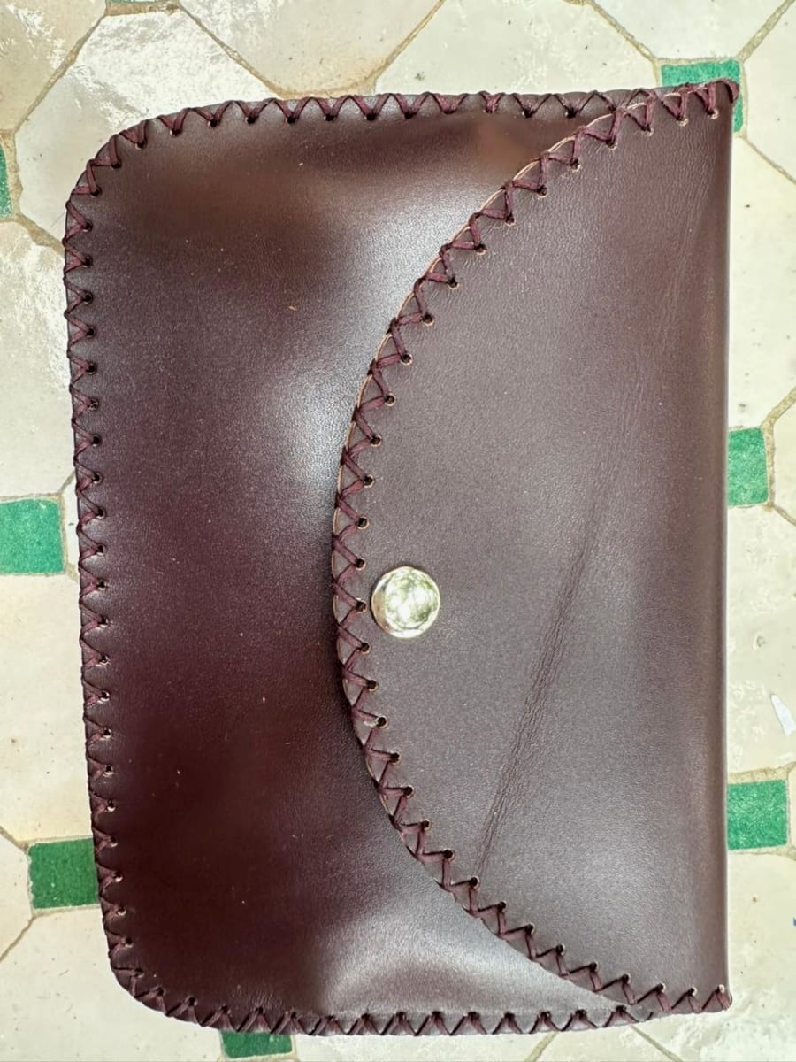   small bag leather and Sabra silk Purple Morocco