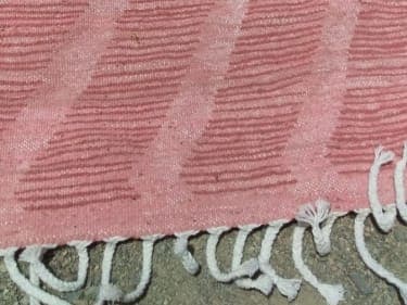  Boucherouite Rug  Pink, White Morocco