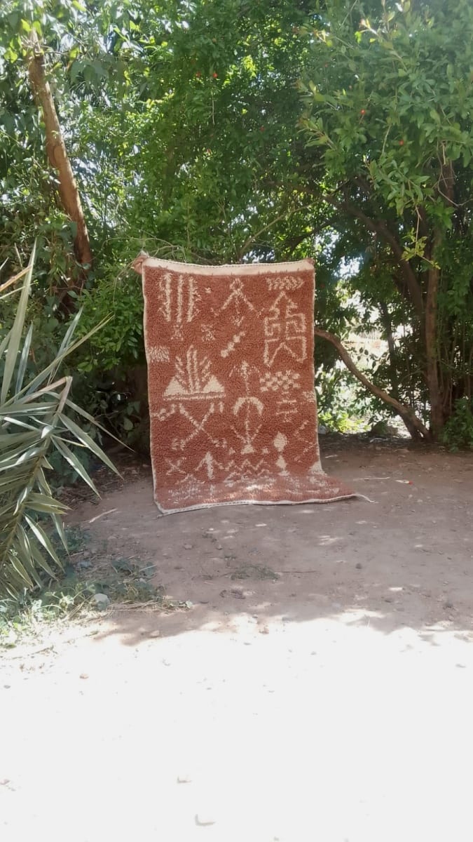  Beni Ourain rug  Orange, White Morocco