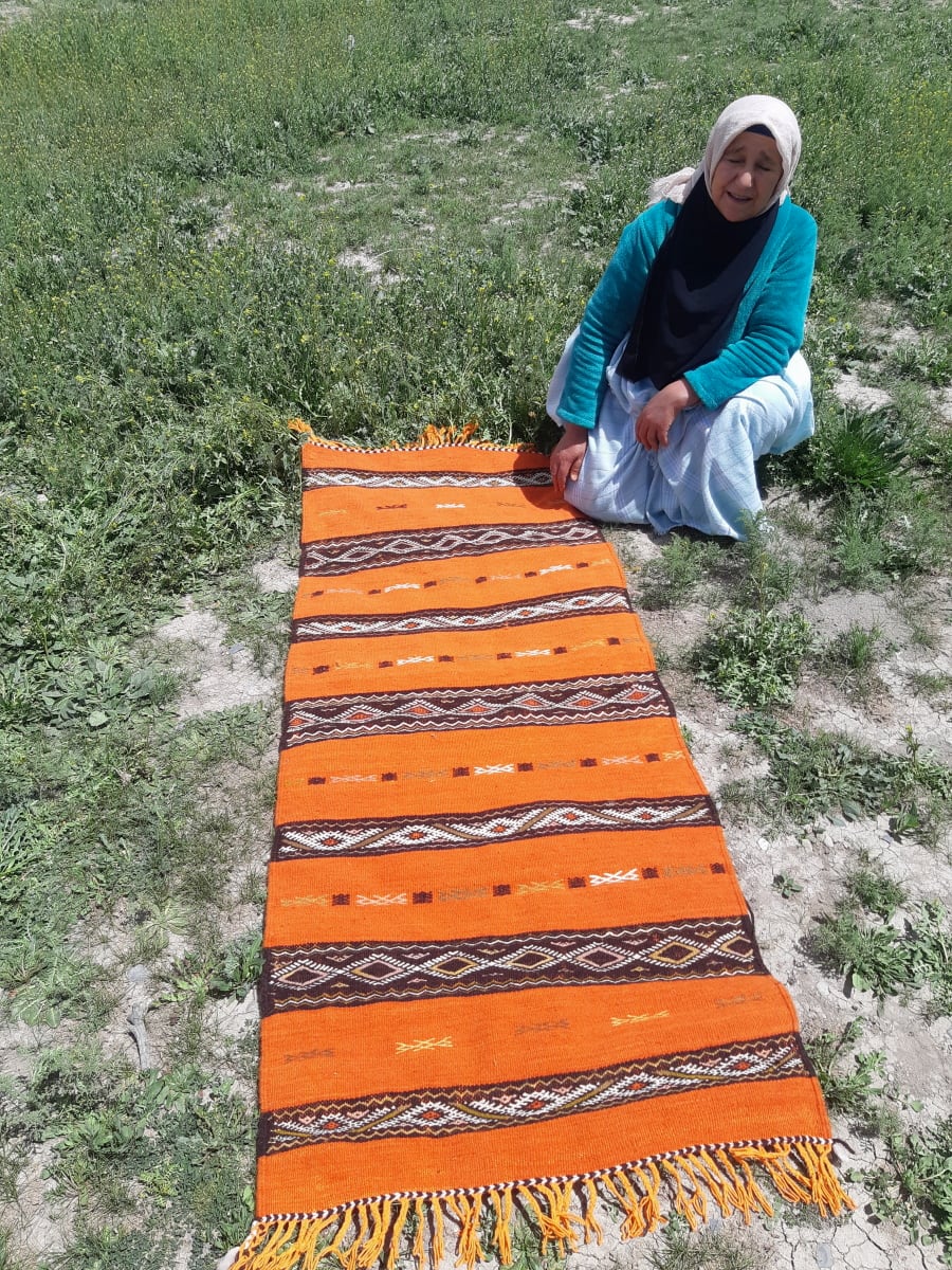  Hanbel Flatweave rug  Orange, Black Morocco