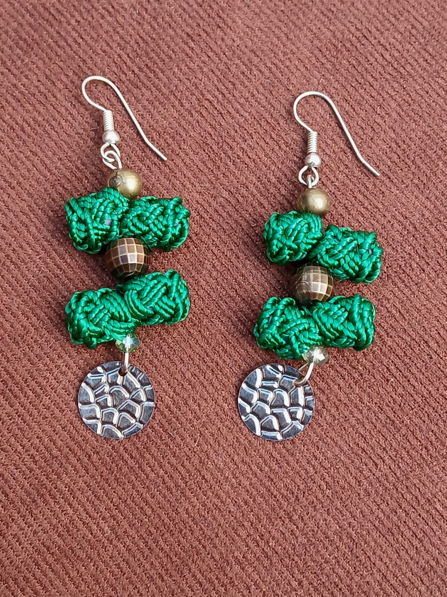 Button Dangle Earrings