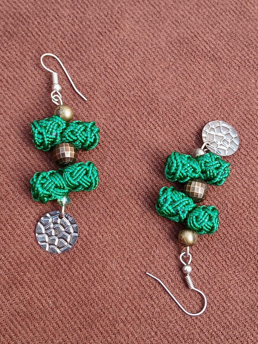 Button Dangle Earrings