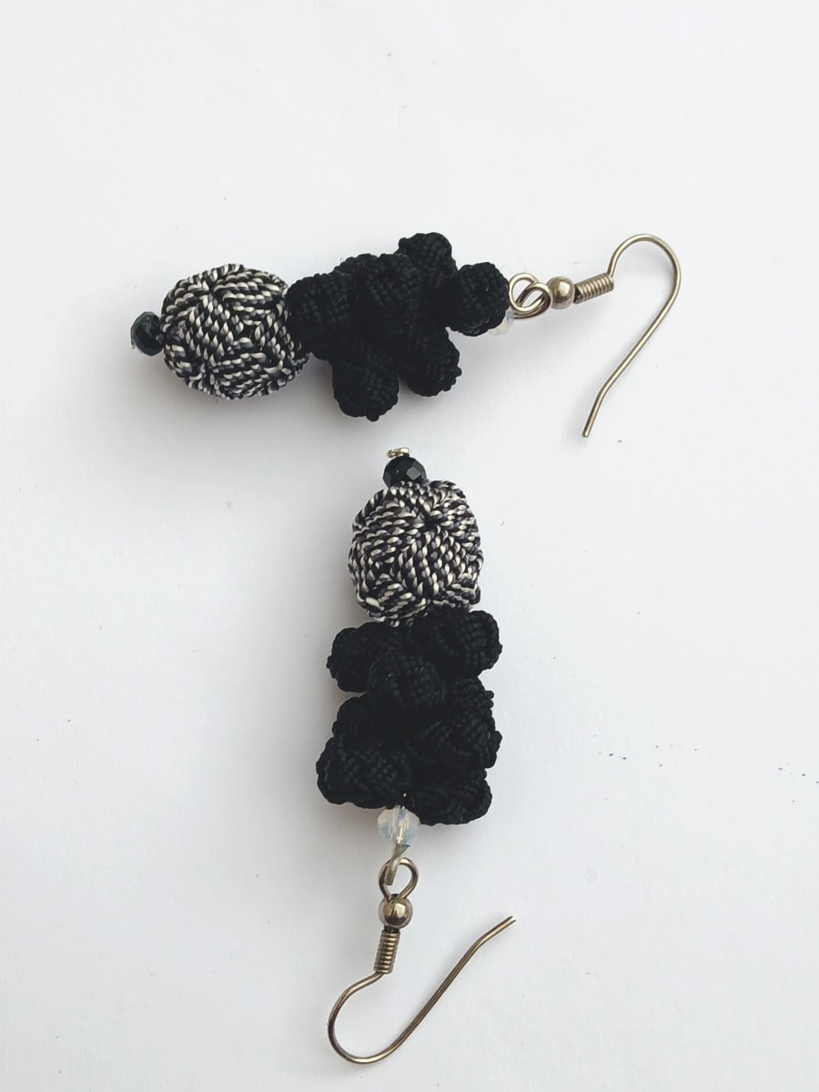 Ball and Button Earrings