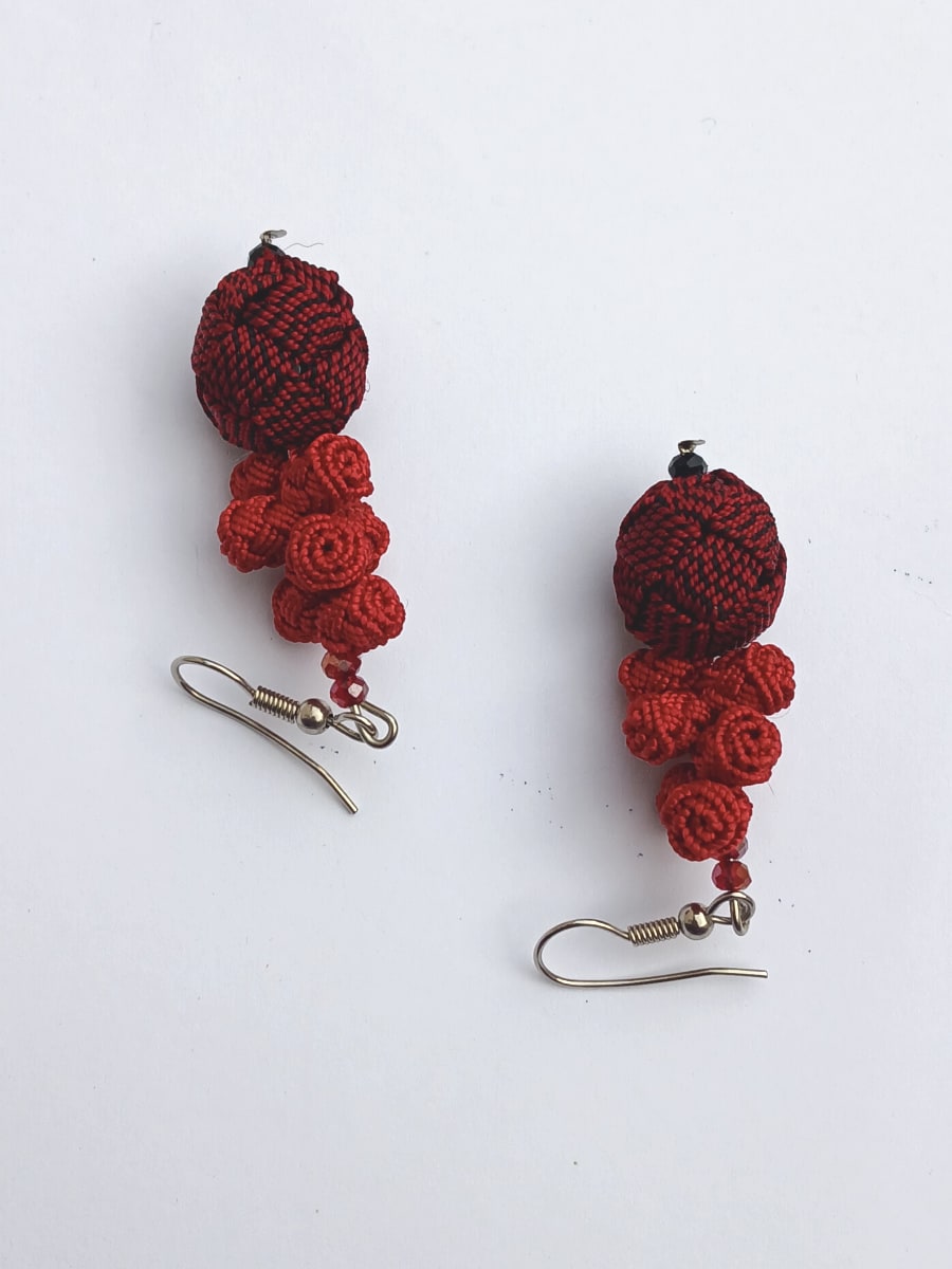 Ball and Button Earrings