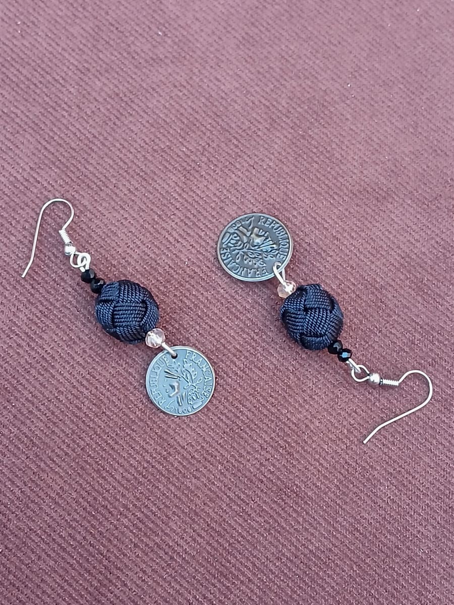 Button Dangle Earrings