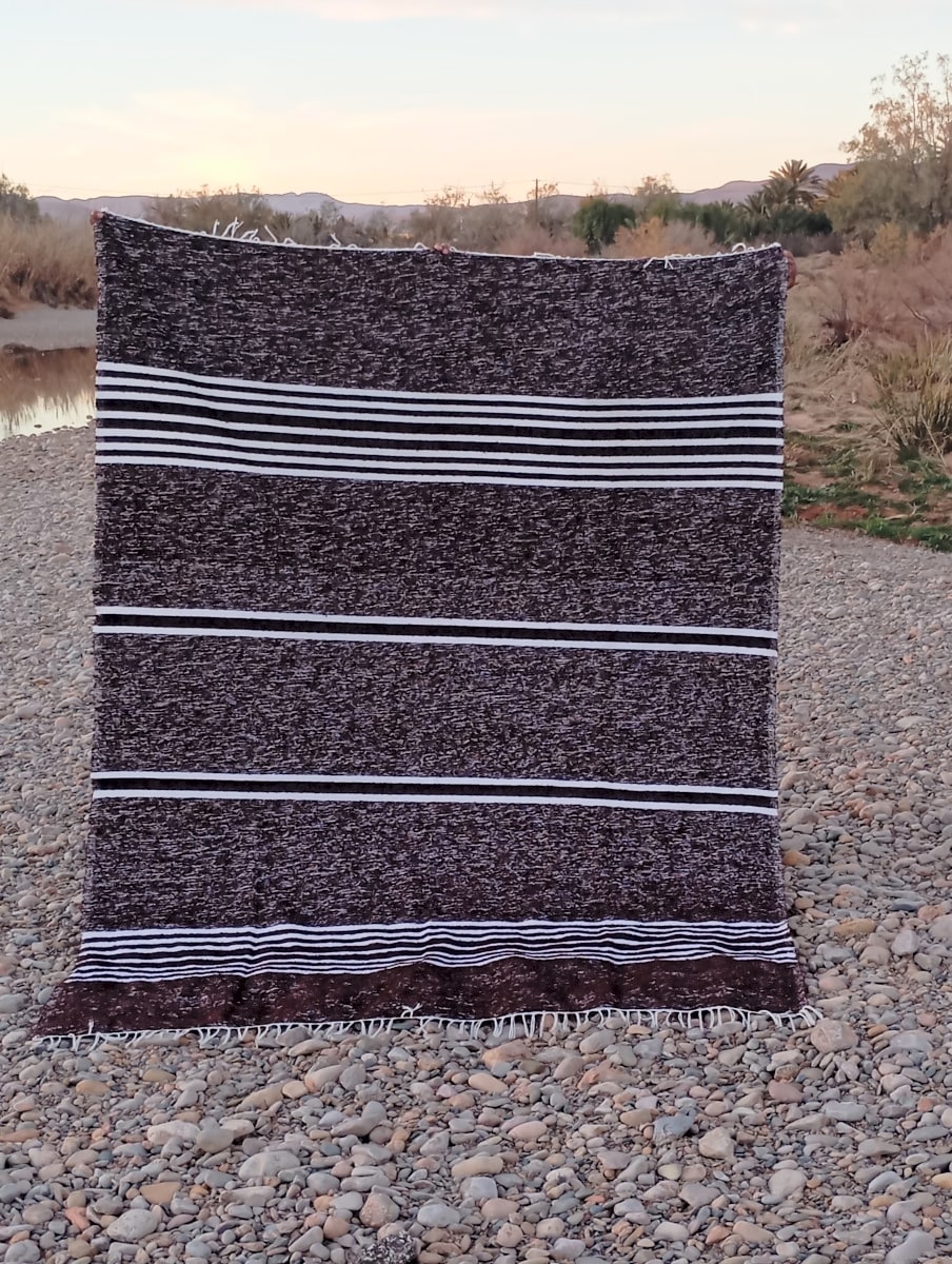  Mendeel Fabric Wool Threads Brown, White Morocco