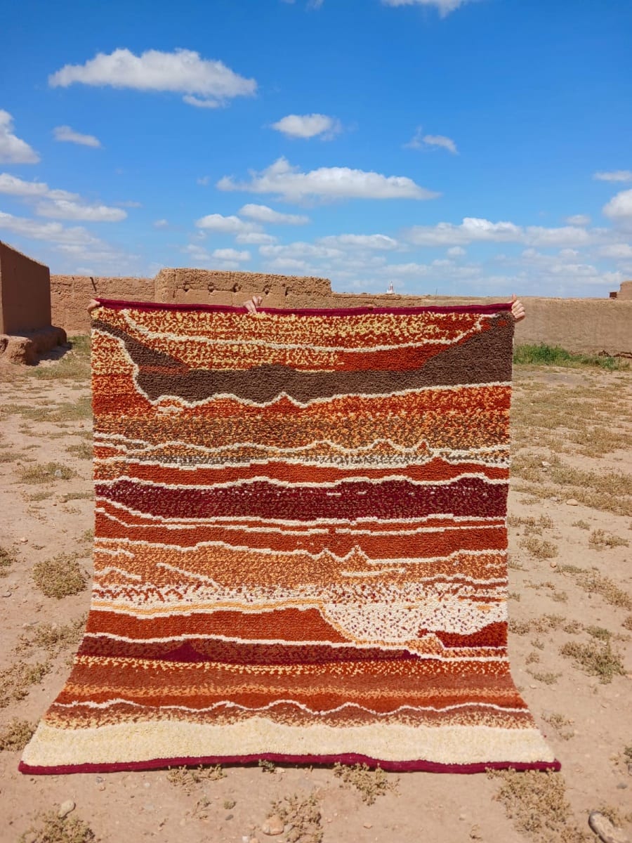  Rug   and  Yellow, Brown Morocco