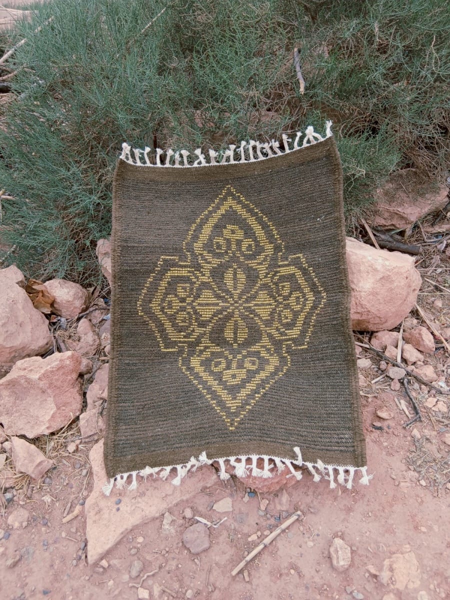  Zerbya Natural Wool Yellow, Brown Morocco