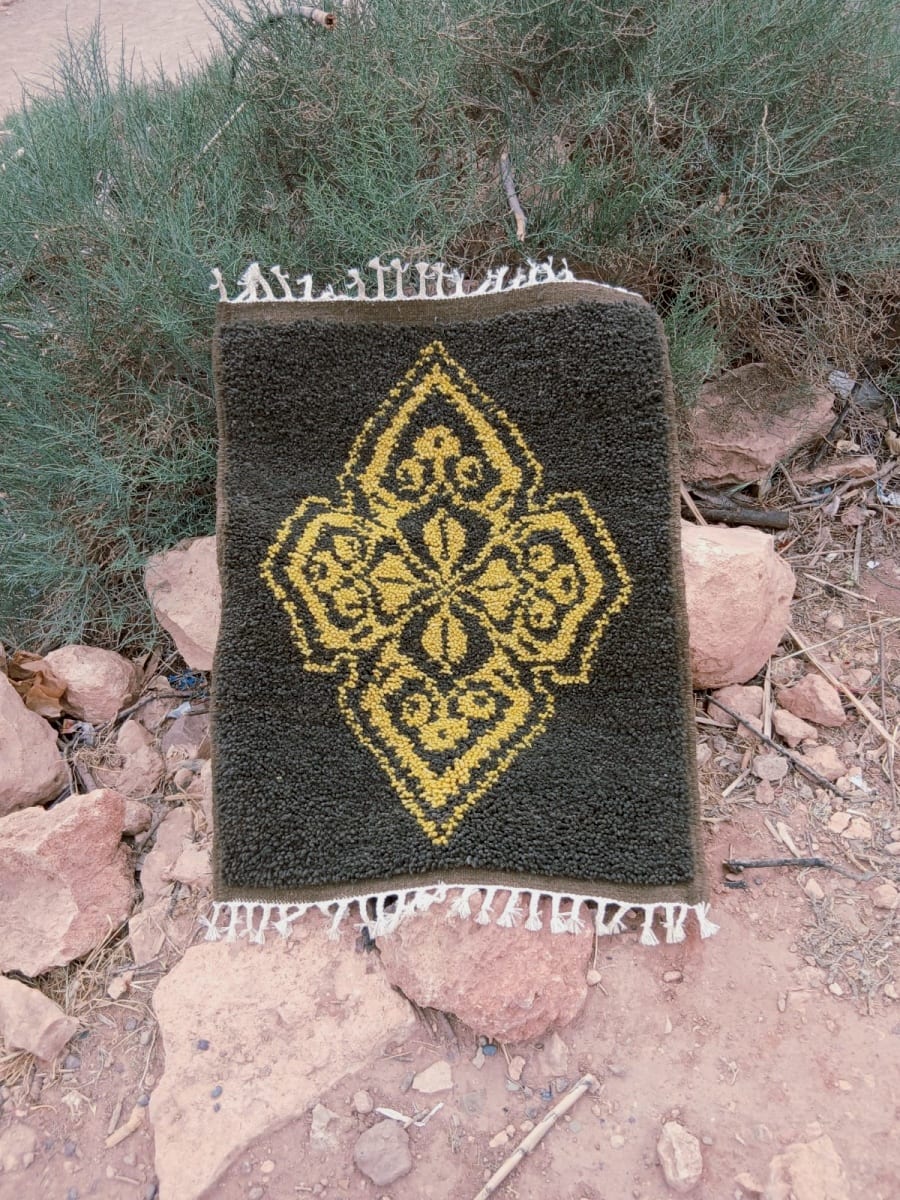  Zerbya Natural Wool Yellow, Brown Morocco