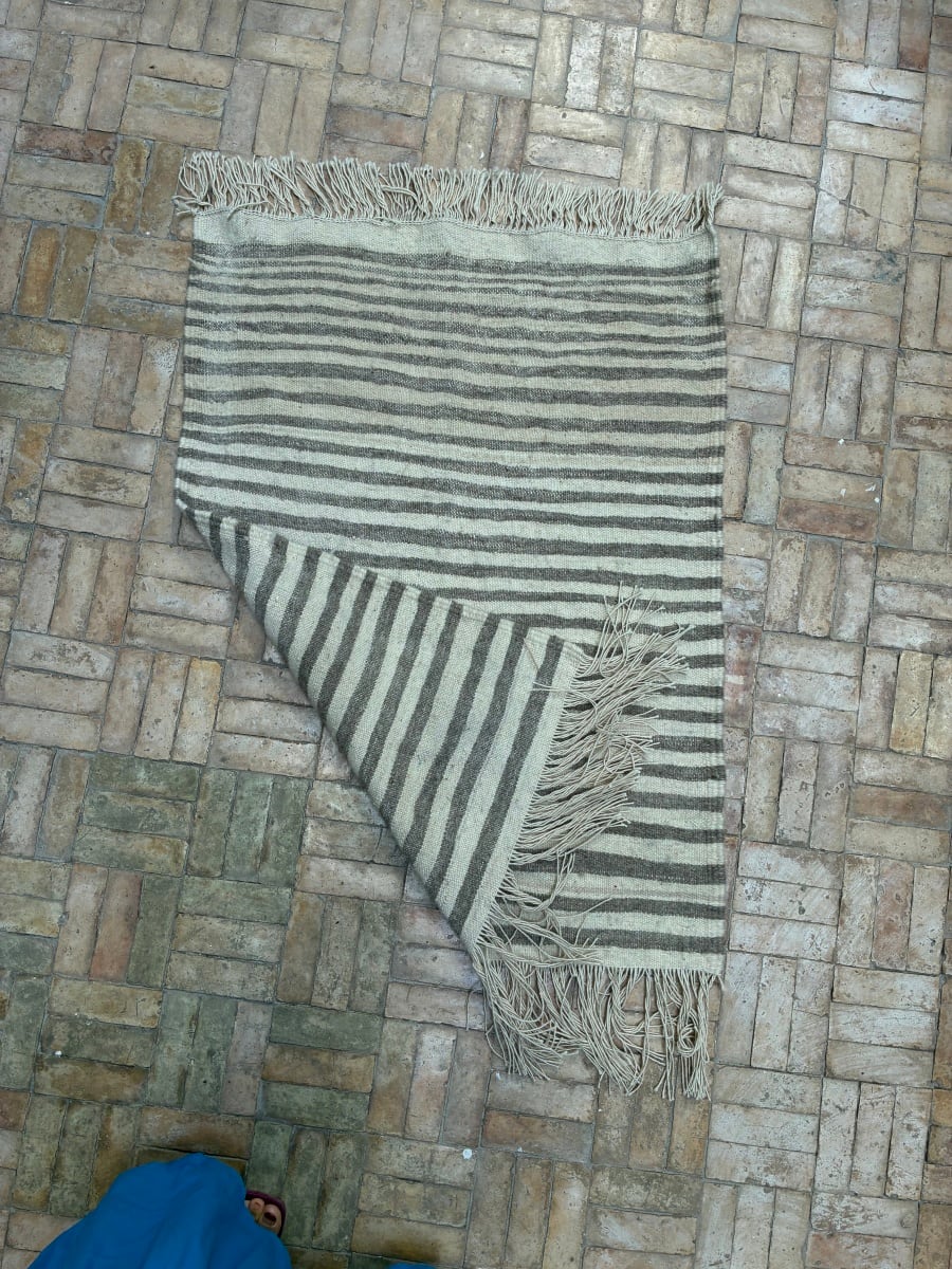  Flatweave Rug Natural Wool Brown, White Morocco