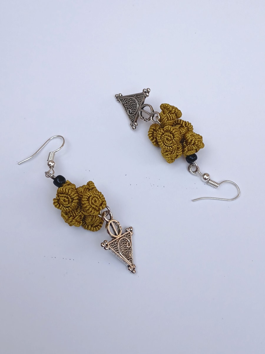 Button Dangle Earrings