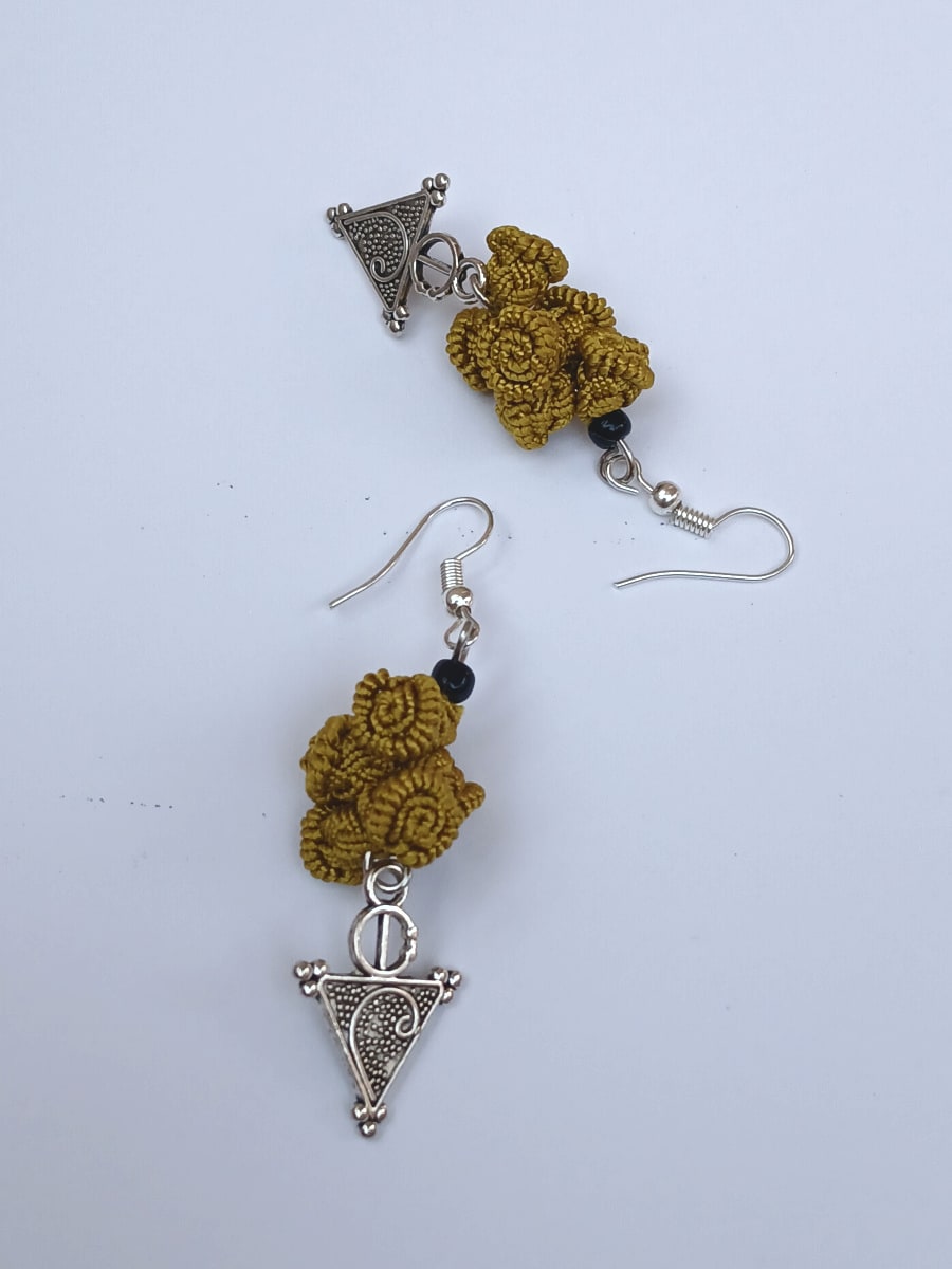 Button Dangle Earrings
