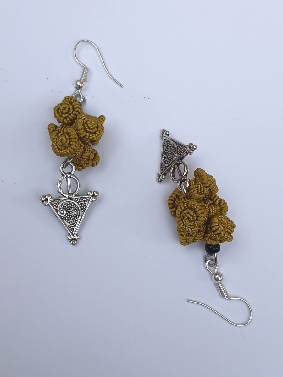 Button Dangle Earrings