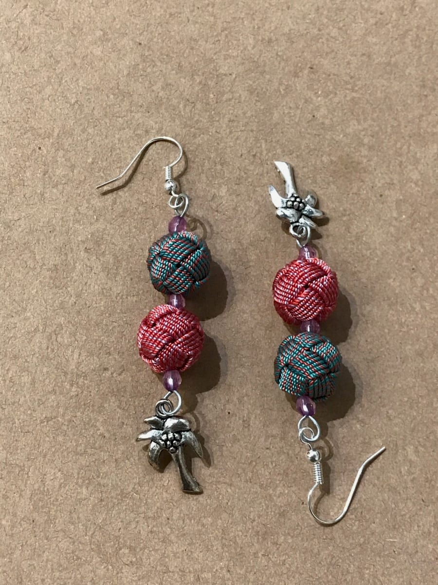   Earring Findings and  Pink, Green Morocco