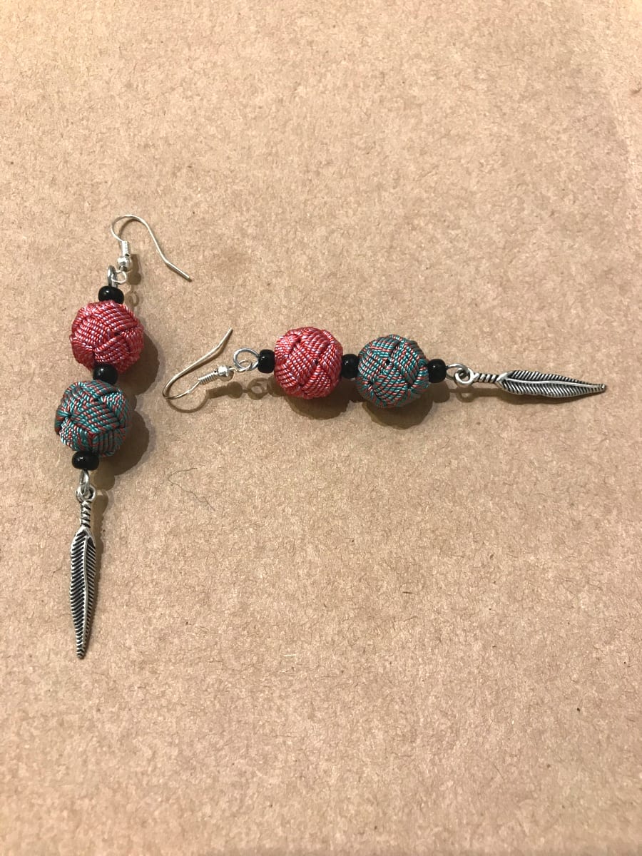   Earring Findings and  Green, Orange Morocco