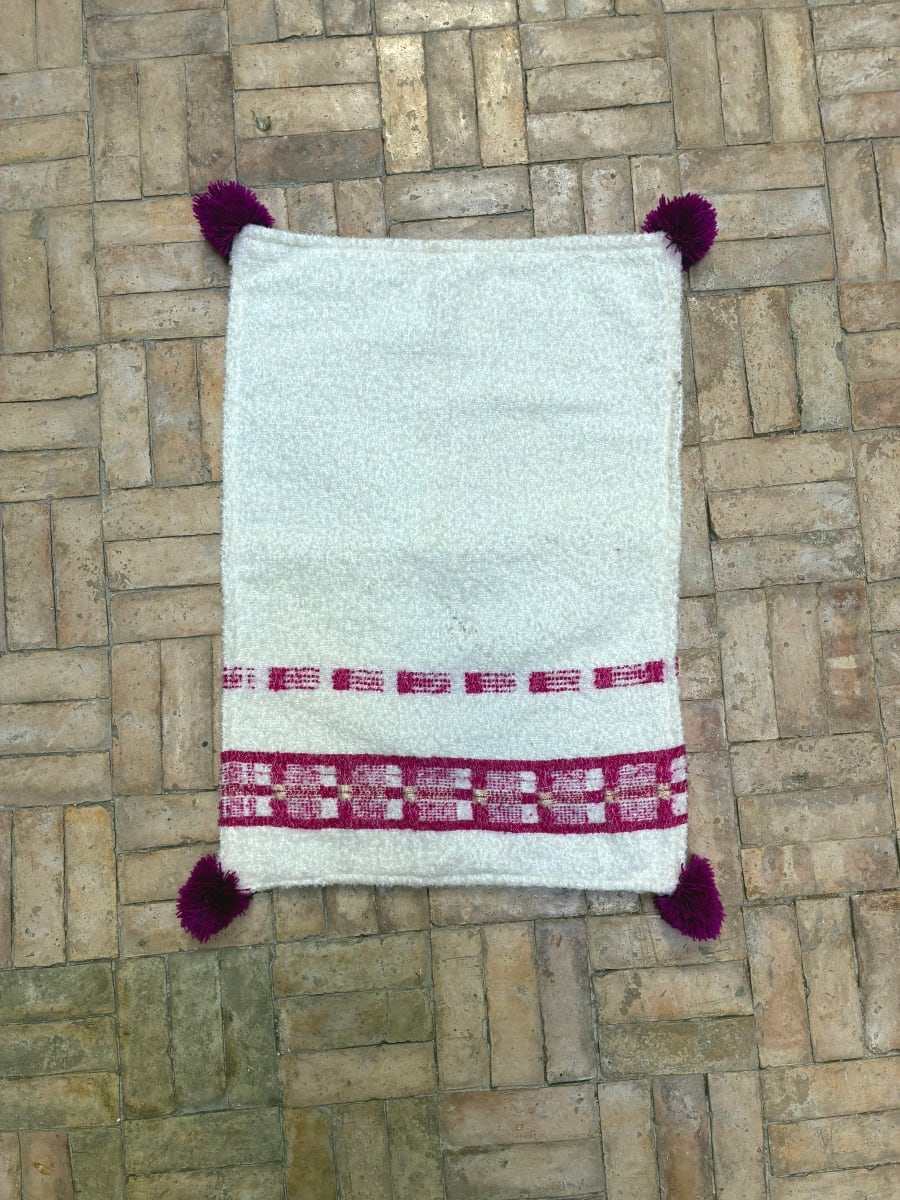  Mendeel Fabric Wool Pink, White Morocco