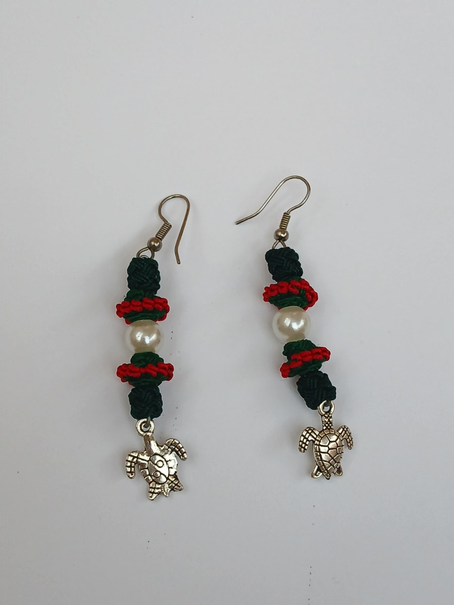 Button Dangle Earrings