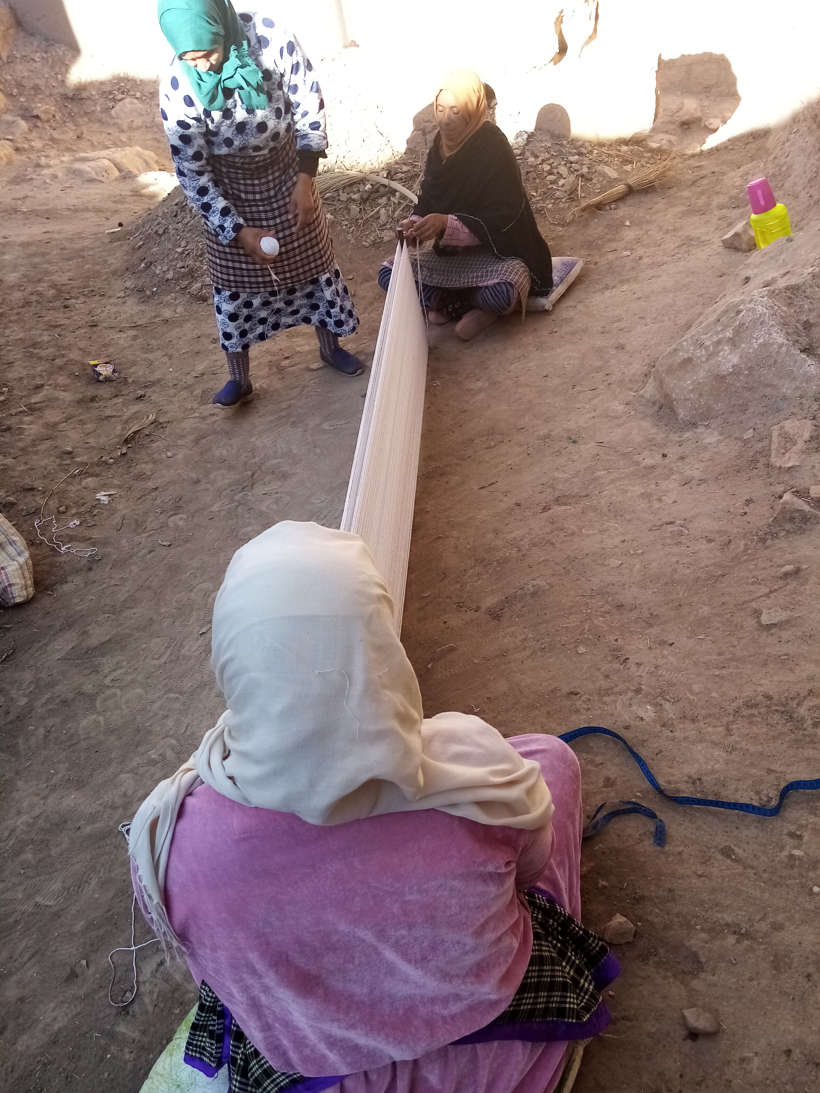  Pile Knot Rug Cotton String Colored Morocco