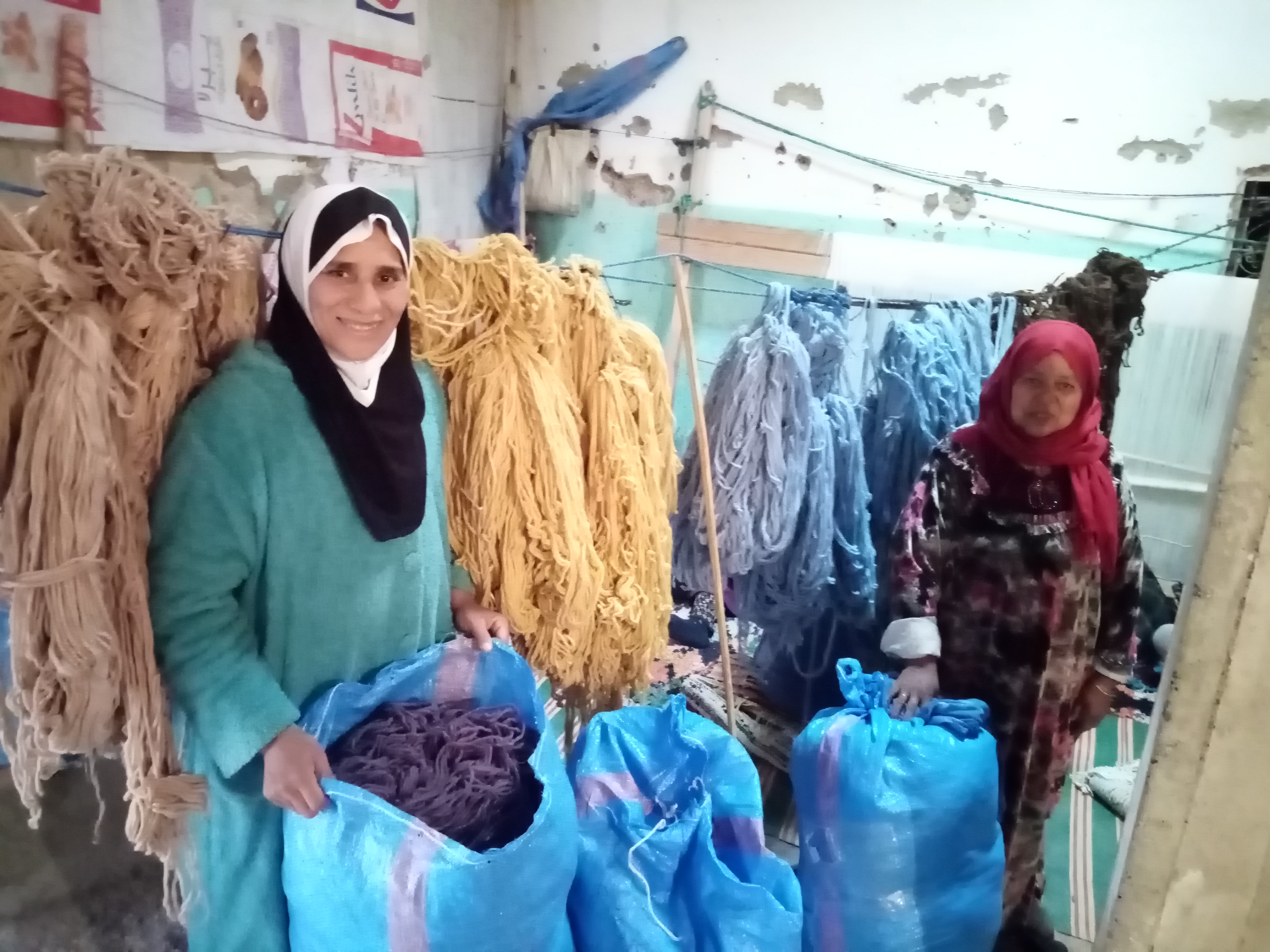  Pile Knot Rug Cotton String Colored Morocco