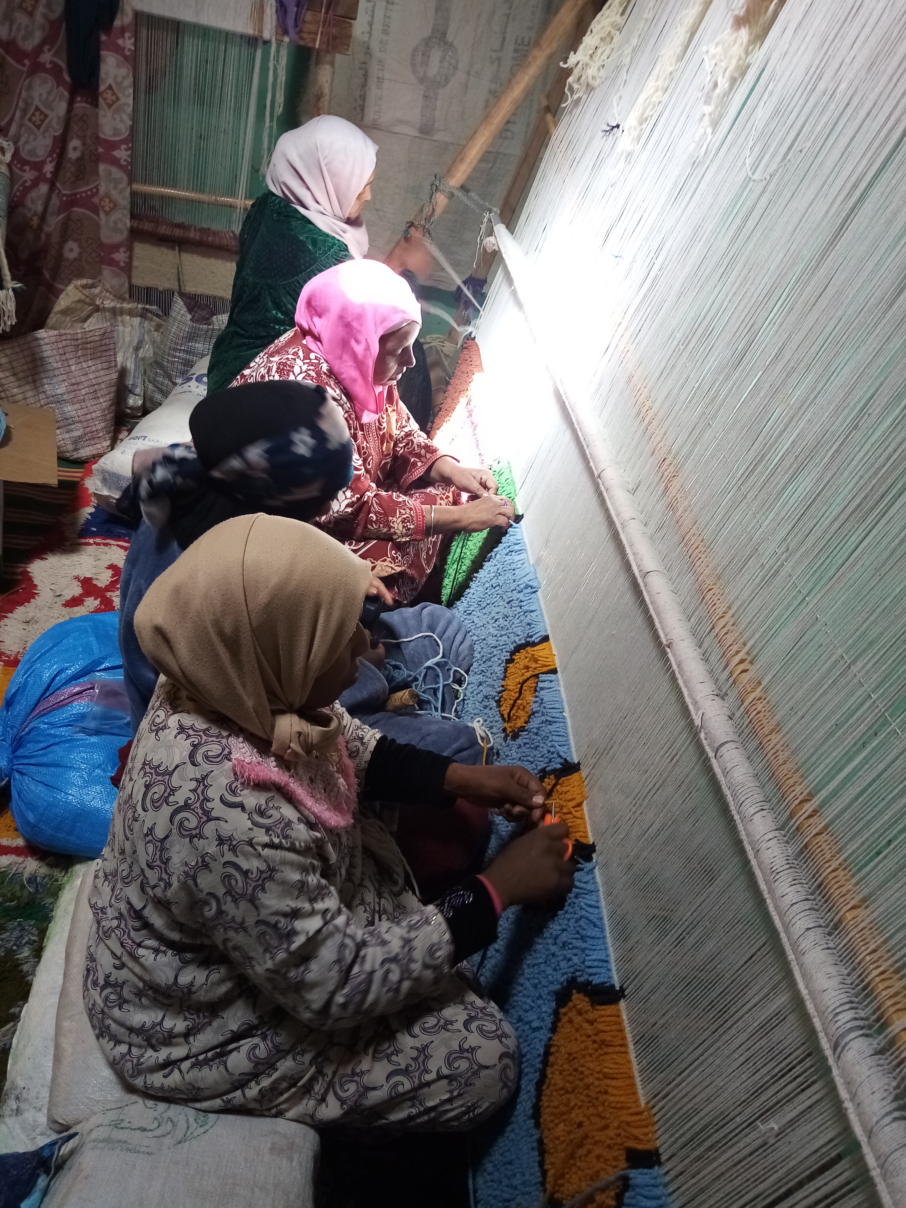  Pile Knot Rug Cotton String Colored Morocco