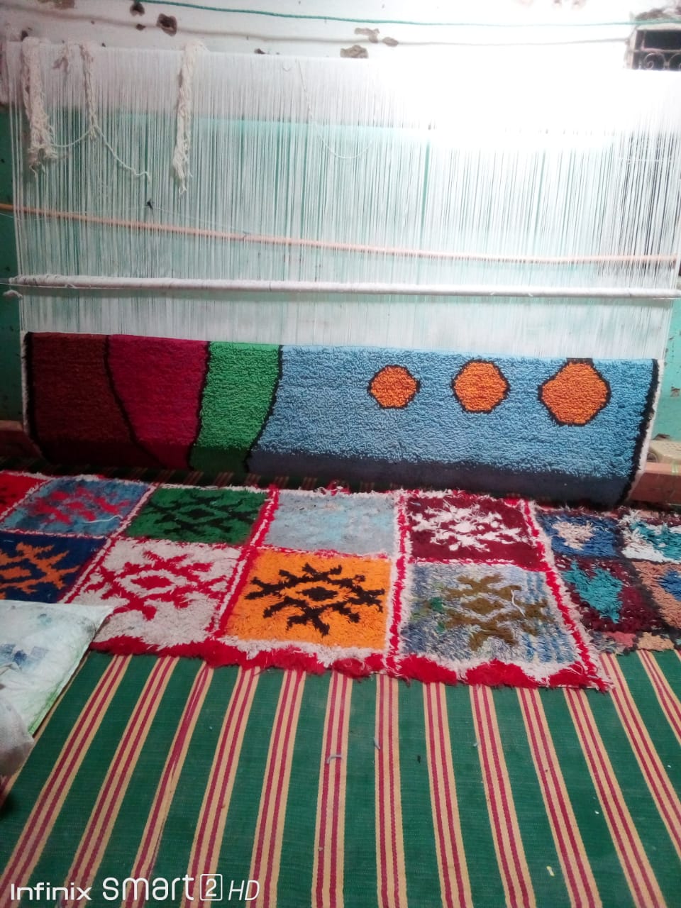  Pile Knot Rug Cotton String Colored Morocco