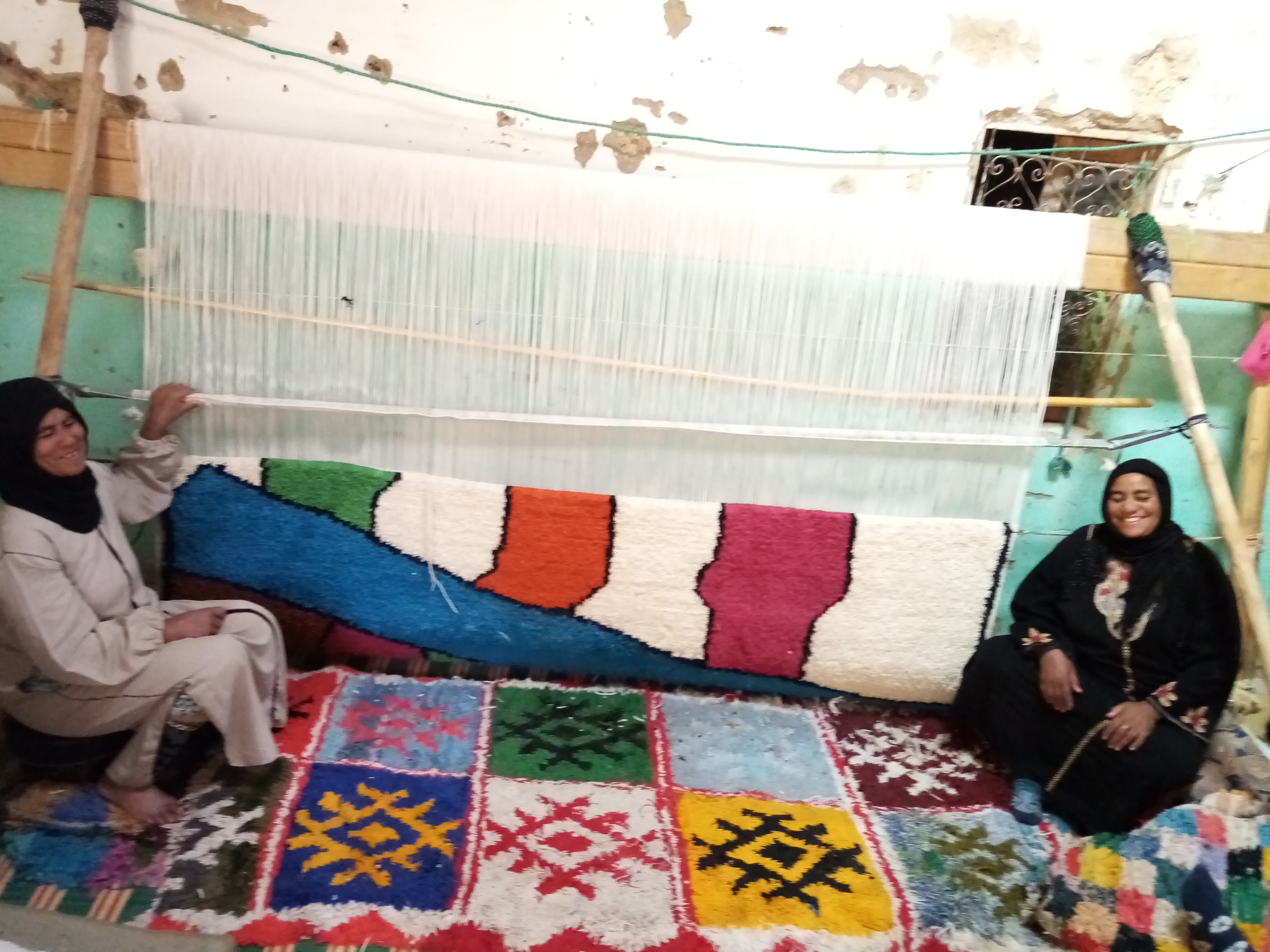  Pile Knot Rug Cotton String Colored Morocco