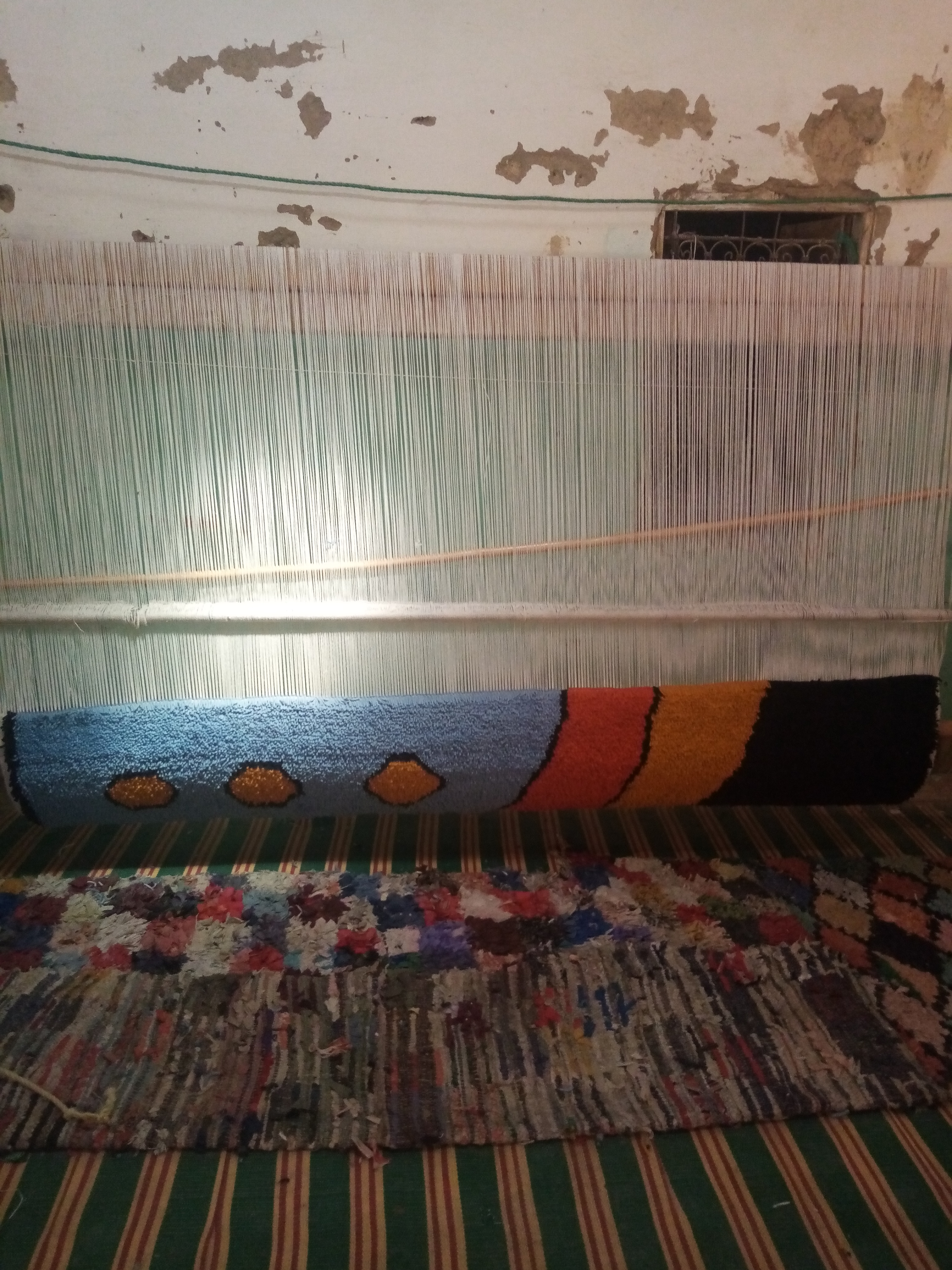  Pile Knot Rug Cotton String Colored Morocco