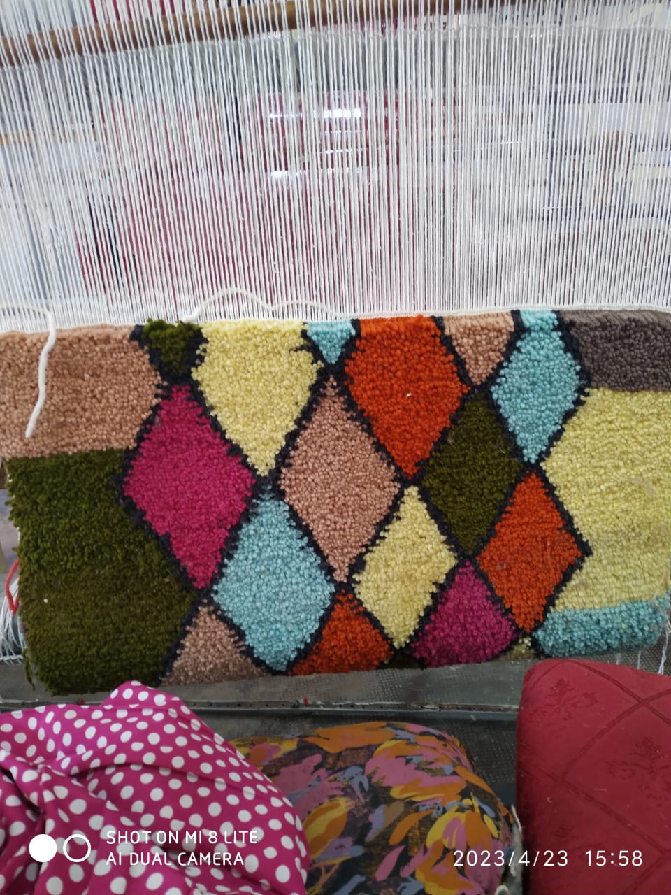  Handmade carpet  Natural wool Colored Morocco