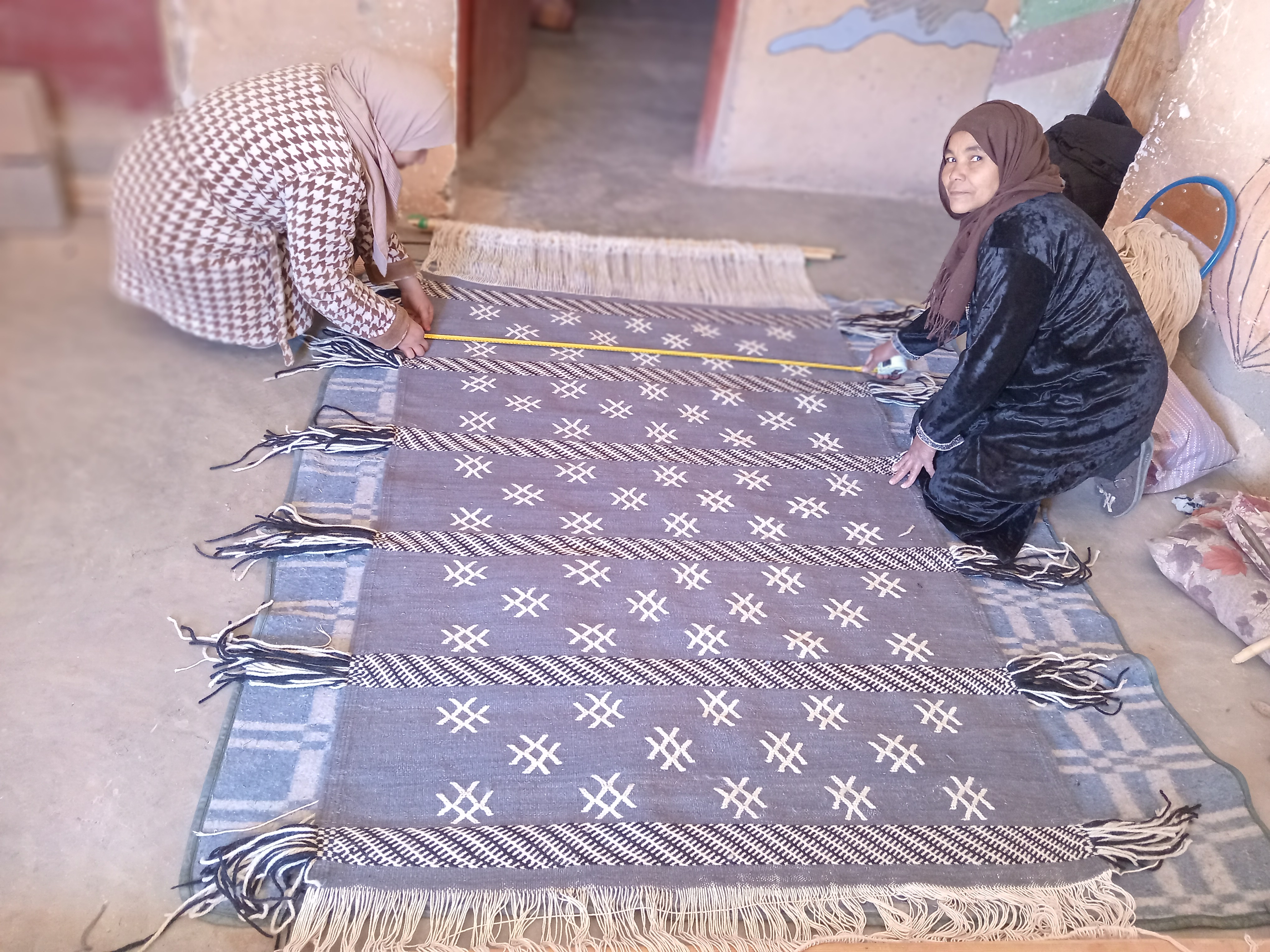  Flatweave Rug Goat Hair  Grey, Black Morocco