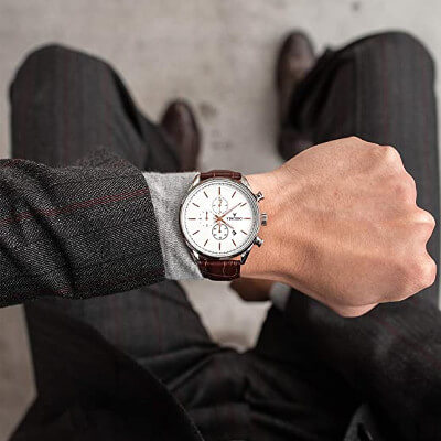 montre pour homme avec bracelet en cuir