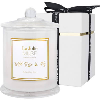 Bougie parfumée à la rose sauvage et aux figues de Jolie Muse