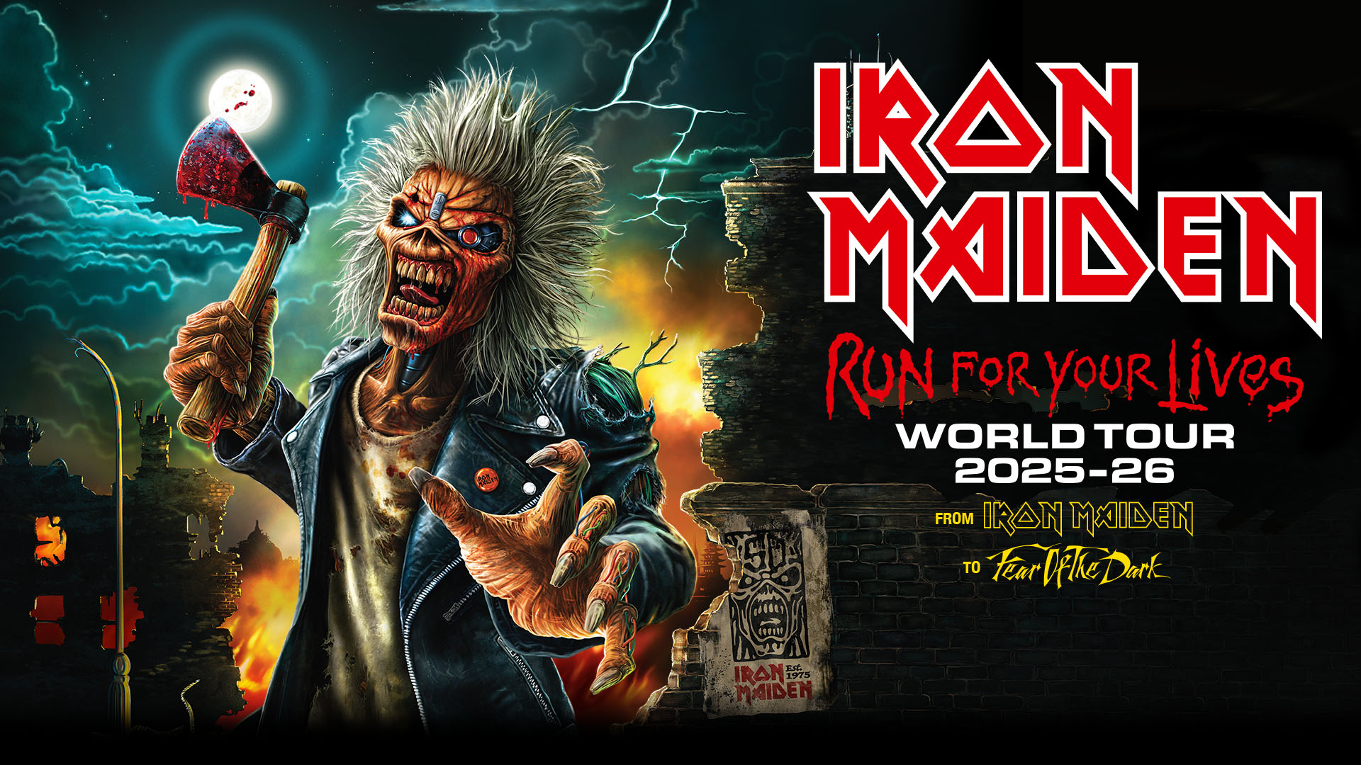 Iron Maiden Eddie artwork for IRON MAIDEN ANNOUNCE 'RUN For Your Lives' World Tour 2025/26