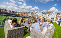 Roof garden overlooking Queens tennis courts