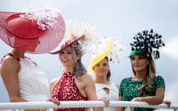 Ladies at horse racing event