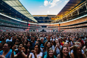 Concert crowd at Wembley