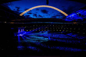 Wembley Stadium concert at night