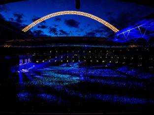 Wembley Stadium concert at night